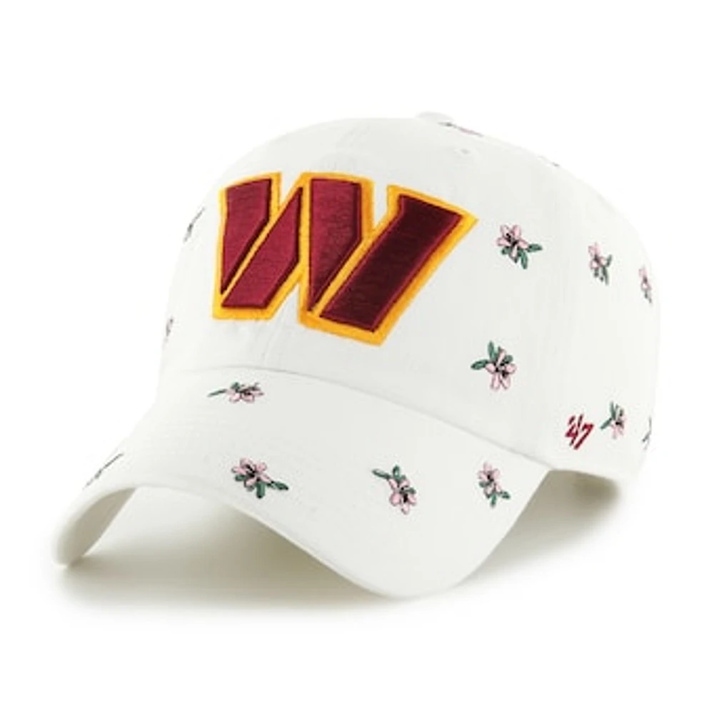 Women's '47 White Washington Commanders Confetti Clean Up Adjustable Hat