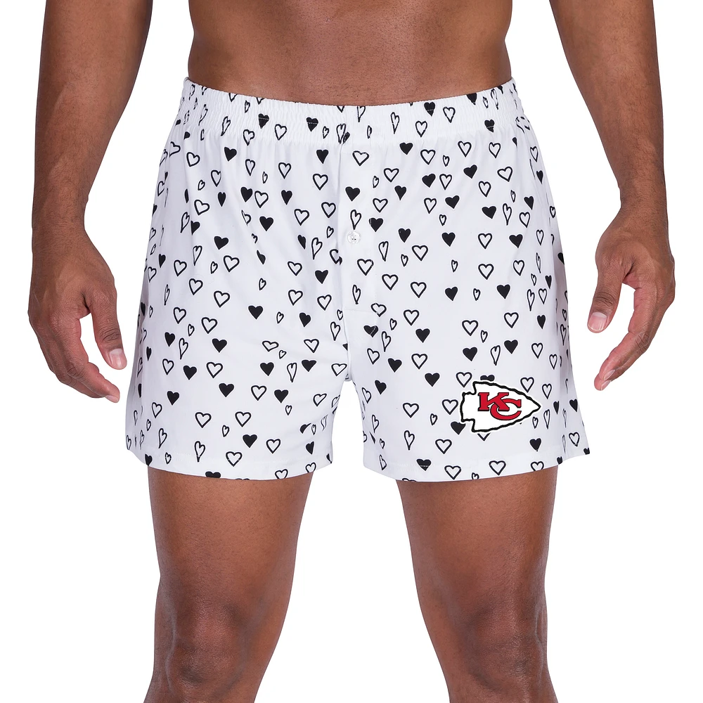 Men's Concepts Sport White Kansas City Chiefs Epiphany Allover Print Boxer Shorts