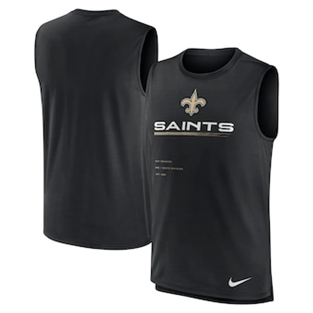 Men's Nike Black New Orleans Saints Muscle Trainer Tank Top