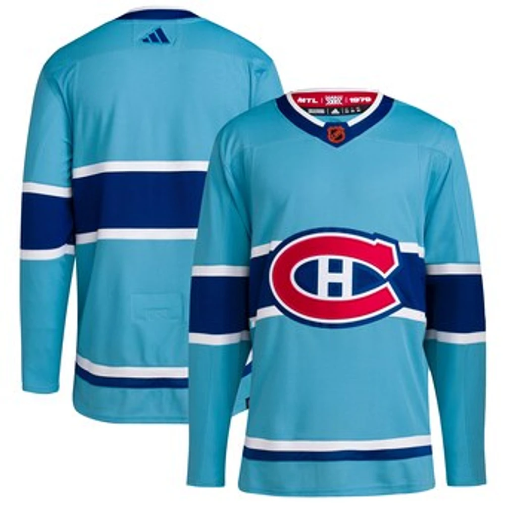 Men's adidas Light Blue Montreal Canadiens - Reverse Retro 2.0 Authentic Blank Jersey