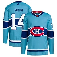 Men's adidas Nick Suzuki Light Blue Montreal Canadiens - Reverse Retro 2.0 Authentic Player Jersey