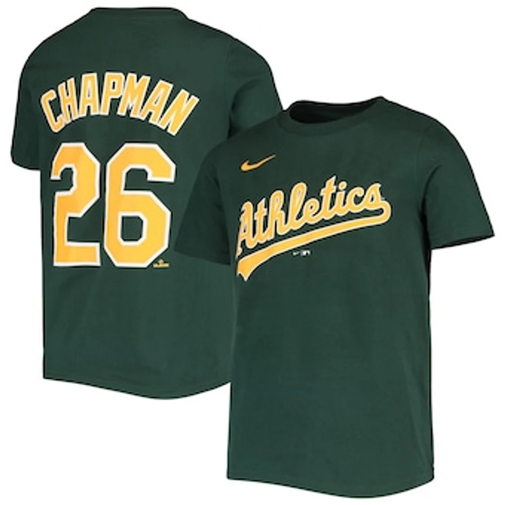 Youth Nike Matt Chapman Green Athletics Team Player Name & Number T-Shirt