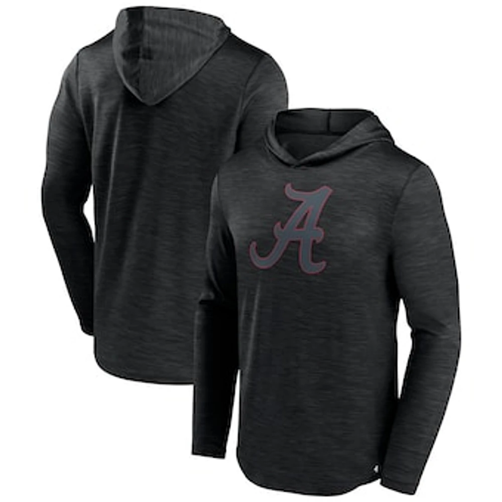 Men's Fanatics Heather Black Alabama Crimson Tide Transitional Hoodie T-Shirt