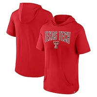 Men's Fanatics Red Texas Tech Raiders Outline Lower Arch Hoodie T-Shirt