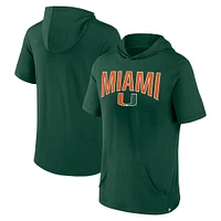 Men's Fanatics Green Miami Hurricanes Outline Lower Arch Hoodie T-Shirt