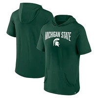 Men's Fanatics Green Michigan State Spartans Outline Lower Arch Hoodie T-Shirt