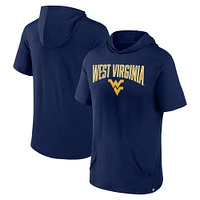 Men's Fanatics Navy West Virginia Mountaineers Outline Lower Arch Hoodie T-Shirt