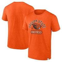 Men's Fanatics Heather Orange Oregon State Beavers Old-School Pill Enzyme Washed T-Shirt
