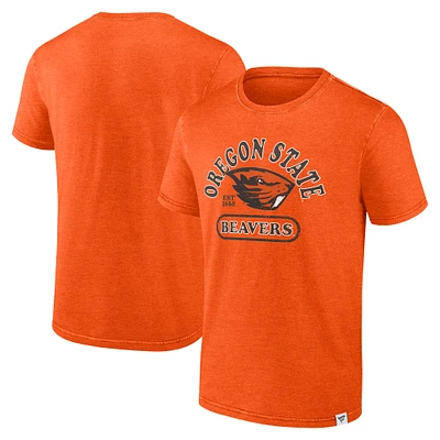 Men's Fanatics Heather Orange Oregon State Beavers Old-School Pill Enzyme Washed T-Shirt