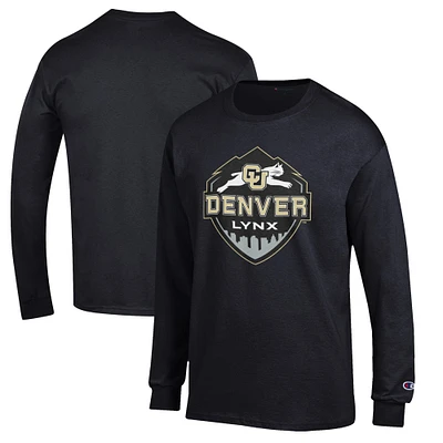 Men's Champion Black CU Denver Lynx Jersey Long Sleeve T-Shirt