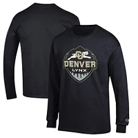 Men's Champion Black CU Denver Lynx Jersey Long Sleeve T-Shirt