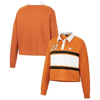 Women's Colosseum Texas Orange Longhorns I Love My Job Rugby Long Sleeve Shirt