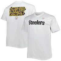 Men's White Pittsburgh Steelers Big & Tall Hometown Collection Hot Shot T-Shirt