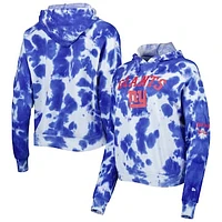 Women's New Era Royal New York Giants Cloud Dye Fleece Pullover Hoodie