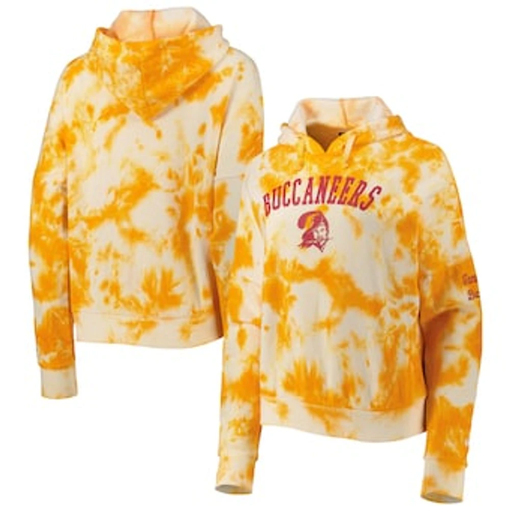 Women's New Era Orange Tampa Bay Buccaneers Cloud Dye Fleece Pullover Hoodie