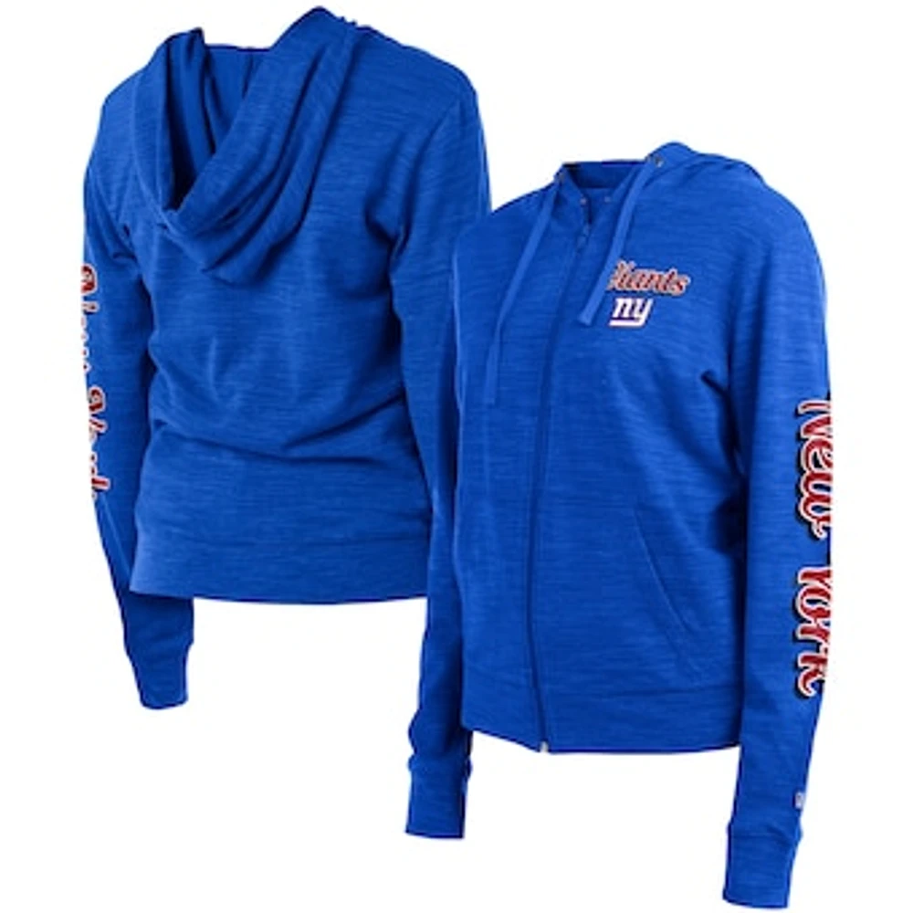 Women's New Era Royal New York Giants Reverse Full-Zip Hoodie