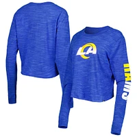 Women's New Era Royal Los Angeles Rams Crop Long Sleeve T-Shirt