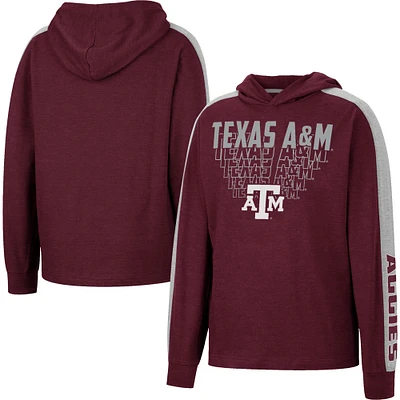 Youth Colosseum Heathered Maroon Texas A&M Aggies Wind Changes Raglan Hoodie T-Shirt