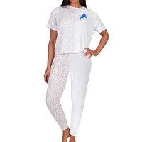 Women's Concepts Sport Cream Detroit Lions Brightside Top & Pants Sleep Set