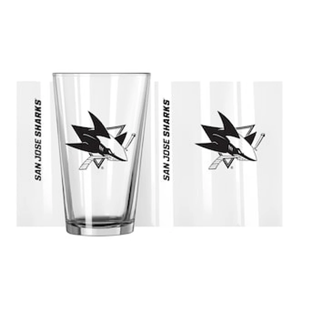 San Jose Sharks 16oz. Team Wordmark Game Day Pint Glass