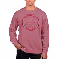 Men's Uscape Apparel Maroon New Mexico Lobos Pigment Dyed Fleece Crew Neck Sweatshirt