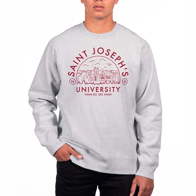 Men's Uscape Apparel Gray Saint Joseph's Hawks Premium Heavyweight Crew Neck Sweatshirt