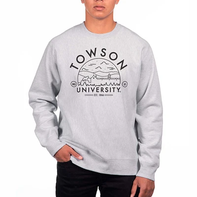 Men's Uscape Apparel Gray Towson Tigers Premium Heavyweight Crew Neck Sweatshirt