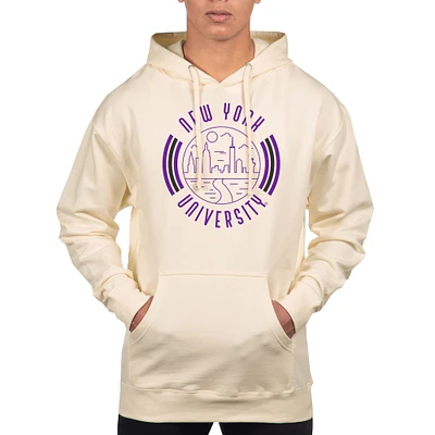 Men's Uscape Apparel Cream NYU Violets Standard Pullover Hoodie