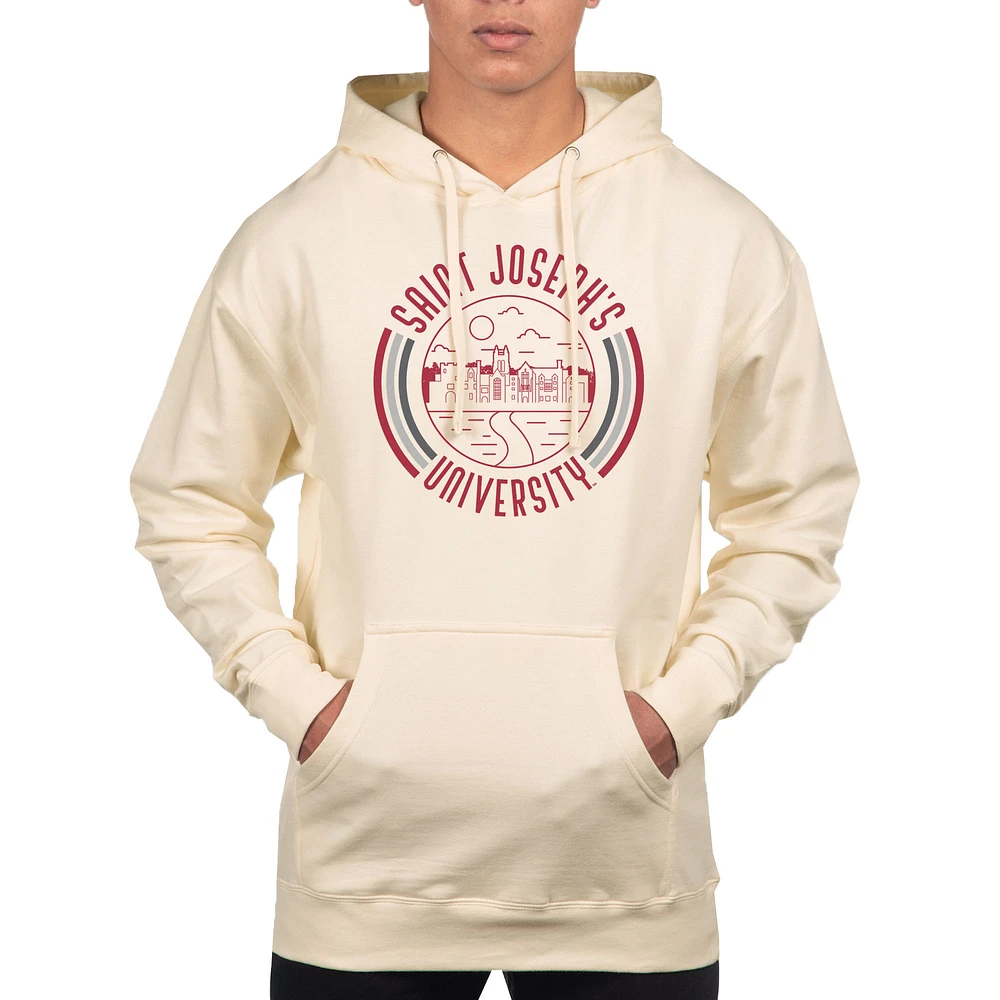 Men's Uscape Apparel Cream Saint Joseph's Hawks Standard Pullover Hoodie