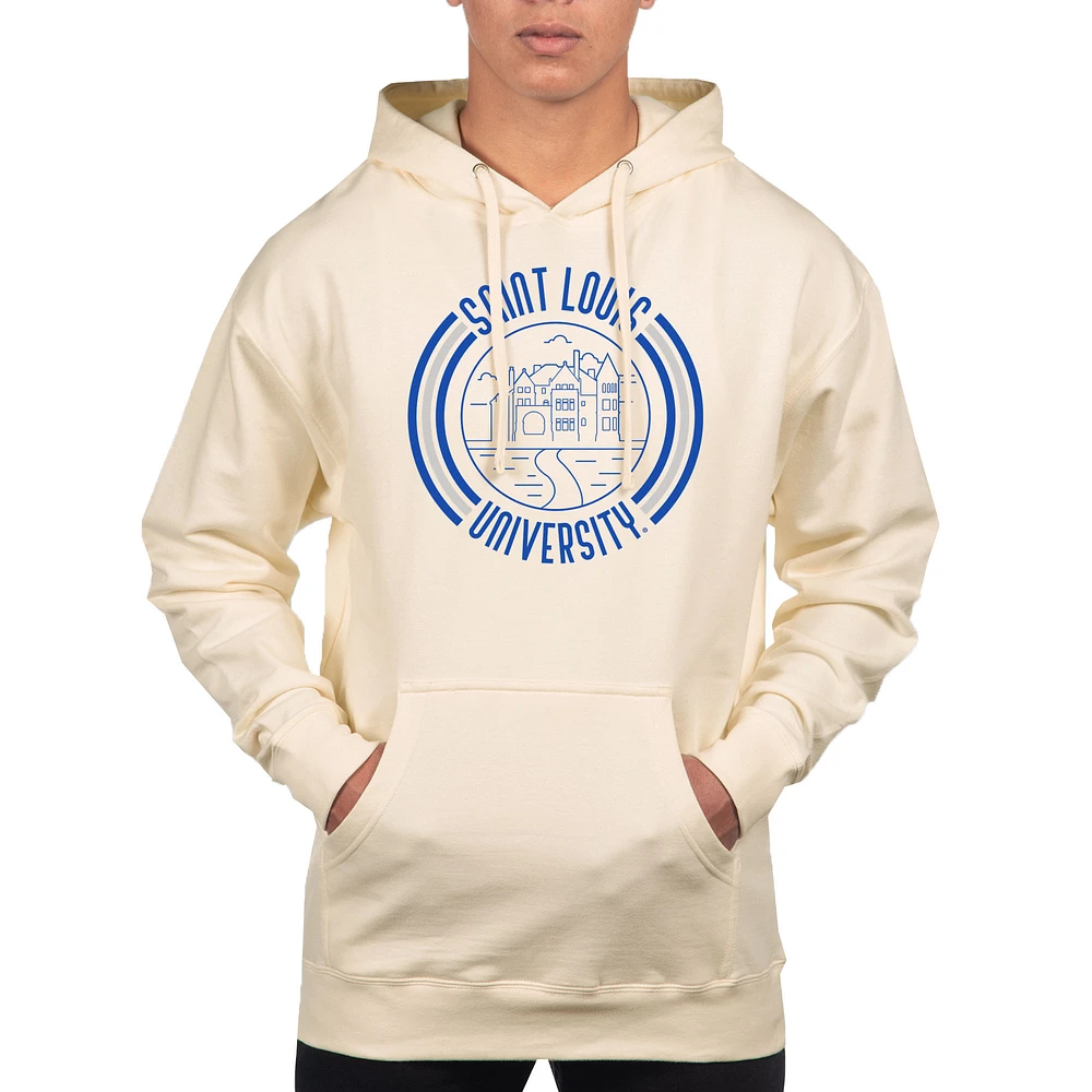 Men's Uscape Apparel Cream Saint Louis Billikens Standard Pullover Hoodie