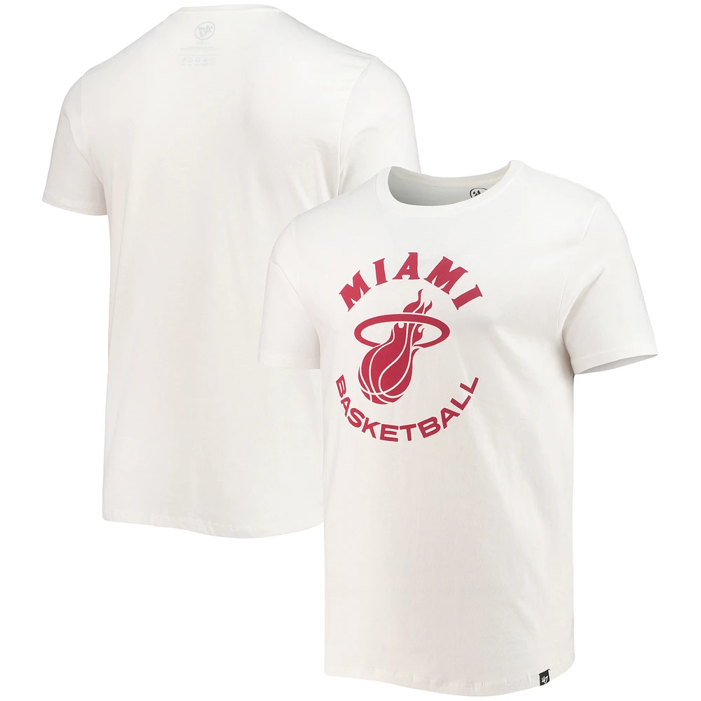 Men's '47 White Miami Heat Basketball Super Rival T-Shirt