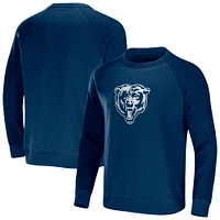 Men's NFL x Darius Rucker Collection by Fanatics  Navy Chicago Bears Distressed Lightweight Pullover Sweatshirt