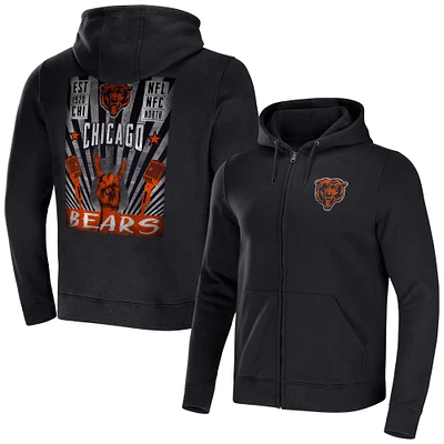 Men's NFL x Darius Rucker Collection by Fanatics Black Chicago Bears Rocker Full-Zip Hoodie