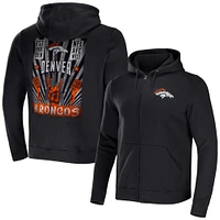 Men's NFL x Darius Rucker Collection by Fanatics Black Denver Broncos Rocker Full-Zip Hoodie