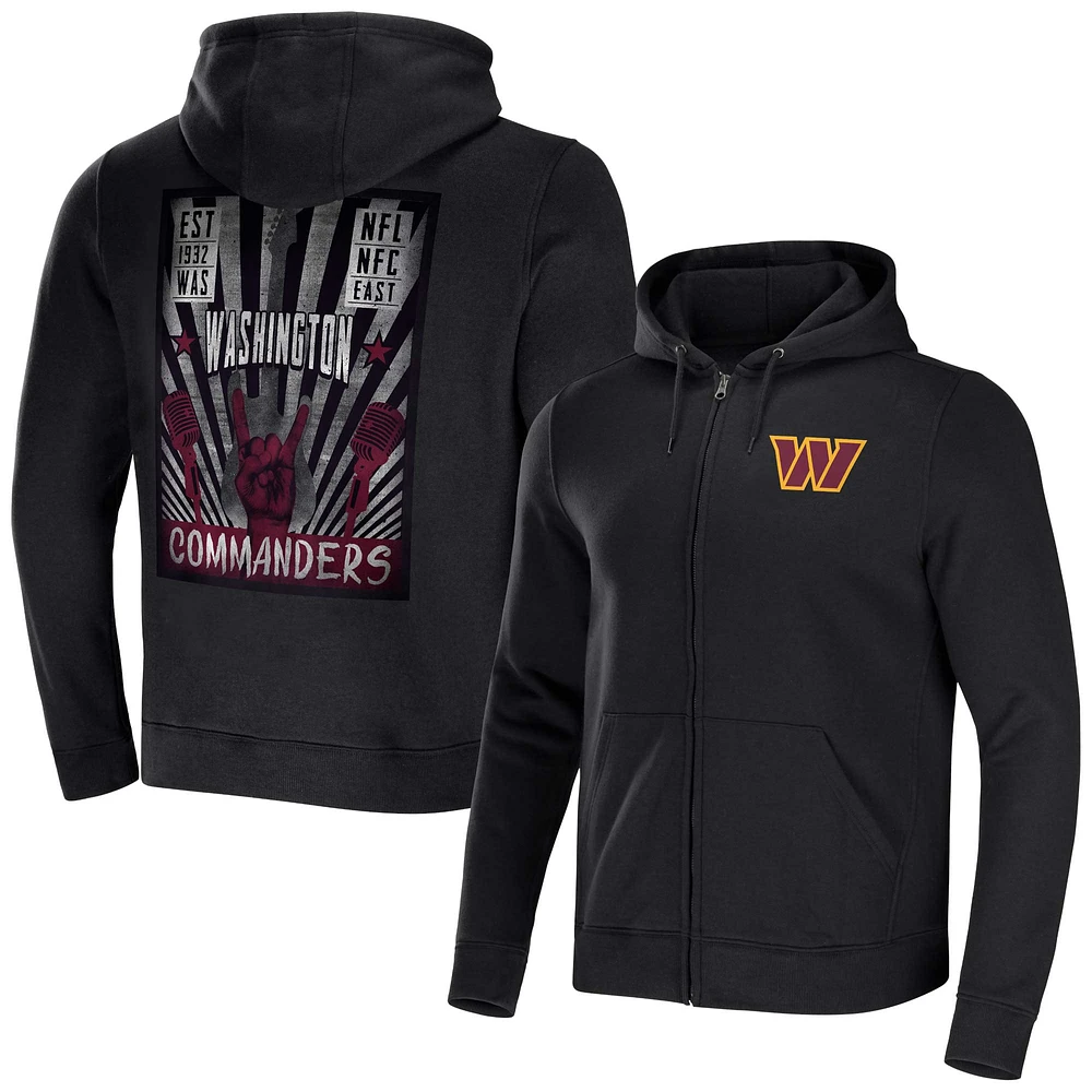 Men's NFL x Darius Rucker Collection by Fanatics Black Washington Commanders Rocker Full-Zip Hoodie