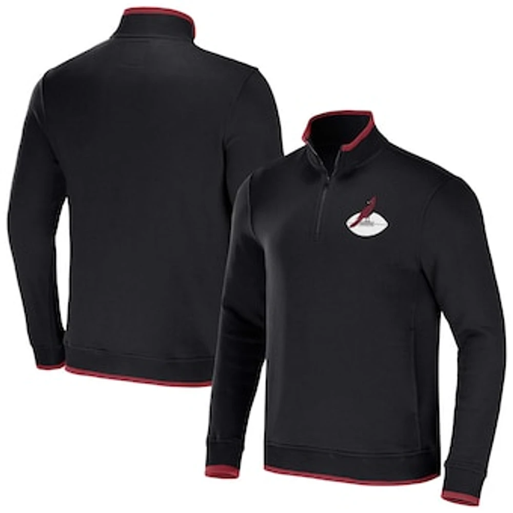 Men's NFL x Darius Rucker Collection by Fanatics Black Arizona Cardinals Logo Quarter-Zip Top