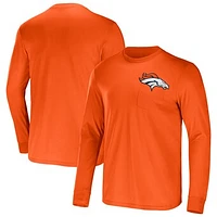 Men's NFL x Darius Rucker Collection by Fanatics Orange Denver Broncos Team Long Sleeve Pocket T-Shirt