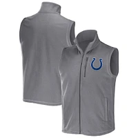 Men's NFL x Darius Rucker Collection by Fanatics Gray Indianapolis Colts Polar Fleece Full-Zip Vest