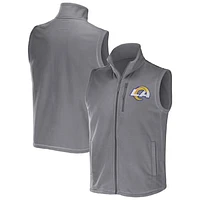 Men's NFL x Darius Rucker Collection by Fanatics Gray Los Angeles Rams Polar Fleece Full-Zip Vest