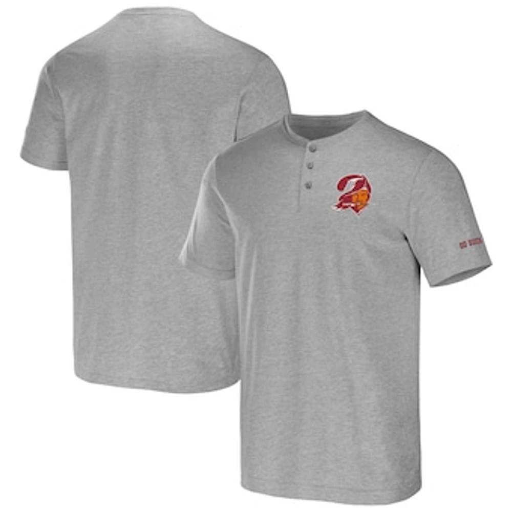 Men's NFL x Darius Rucker Collection by Fanatics Heather Gray Tampa Bay Buccaneers Henley T-Shirt