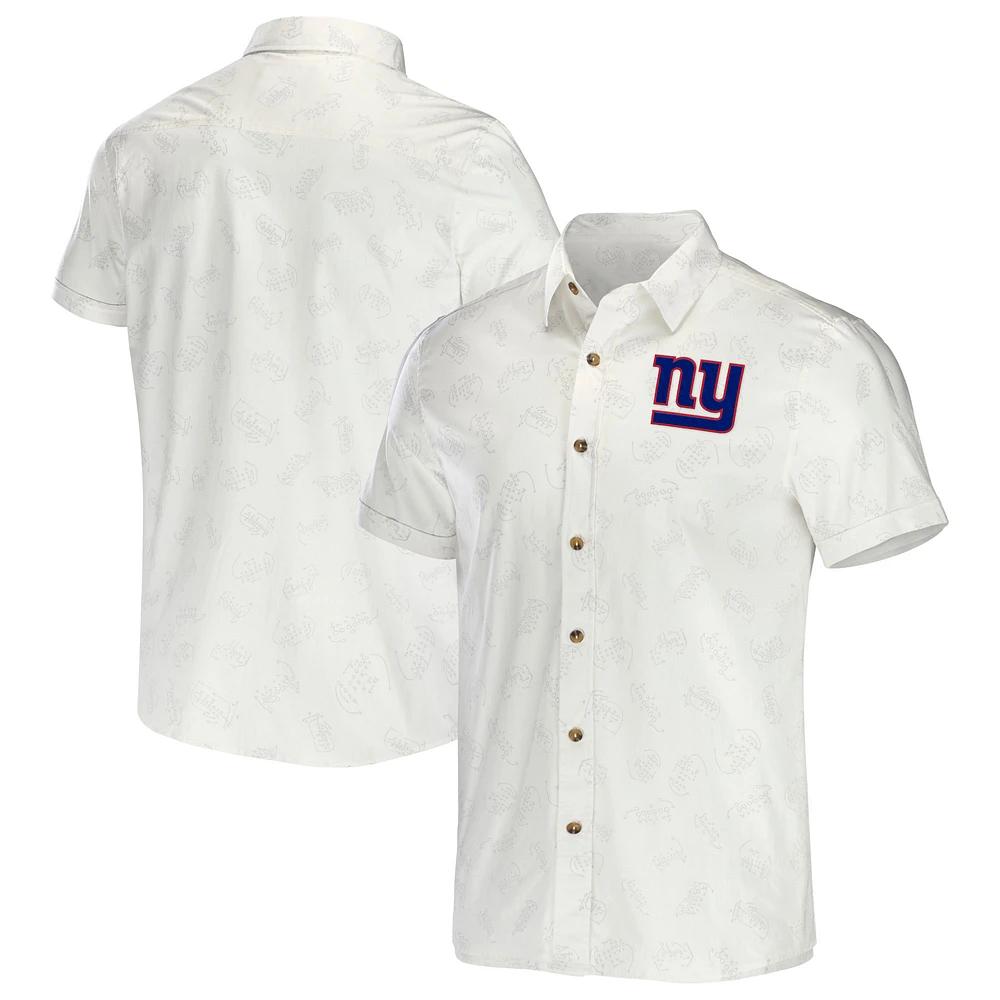 Men's NFL x Darius Rucker Collection by Fanatics White New York Giants Woven Button-Up T-Shirt