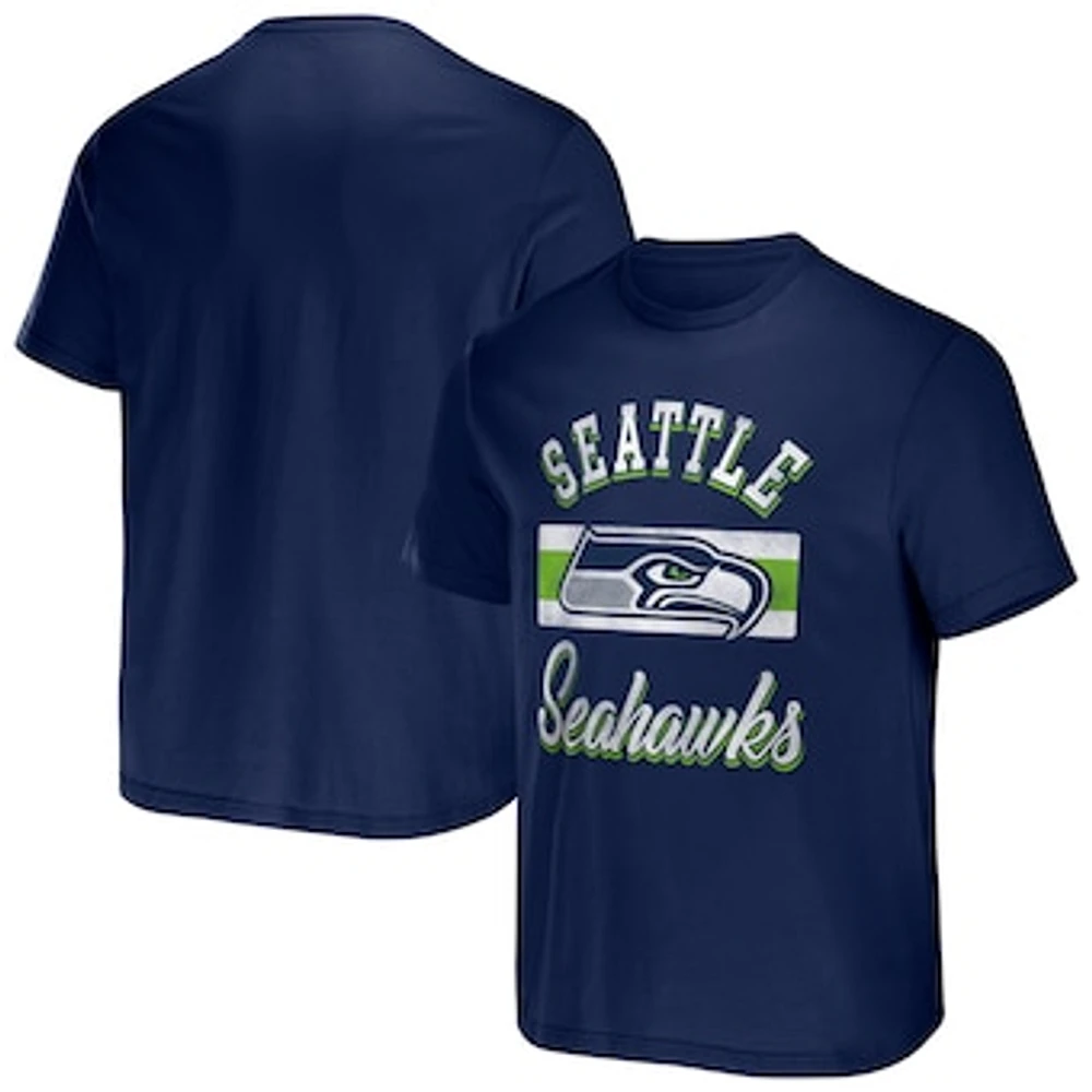 Men's NFL x Darius Rucker Collection by Fanatics College Navy Seattle Seahawks Stripe T-Shirt