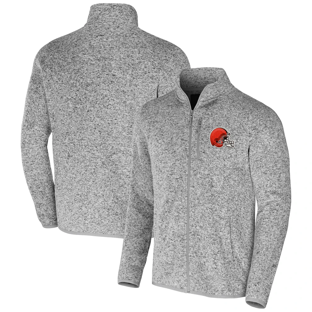 Men's NFL x Darius Rucker Collection by Fanatics Heather Gray Cleveland Browns Fleece Full-Zip Jacket