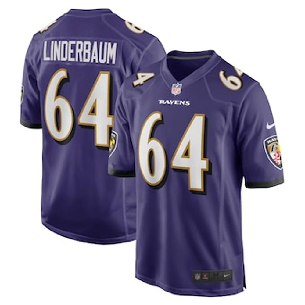 Men's Nike Tyler Linderbaum Purple Baltimore Ravens Player Game Jersey