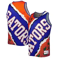 Men's Mitchell & Ness Royal/Orange Florida Gators Jumbotron 2.0 Sublimated Tank Top