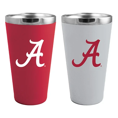 Alabama Crimson Tide Team Color 2-Pack 16oz. Pint Glass Set