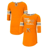 Girls Toddler Colosseum Heathered Tennessee Orange Volunteers Poppin Sleeve Stripe Dress