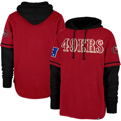 Men's '47 Scarlet San Francisco 49ers Shortstop Pullover Hoodie