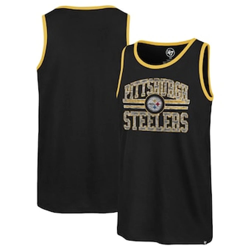 Men's '47  Black Pittsburgh Steelers Winger Franklin Tank Top