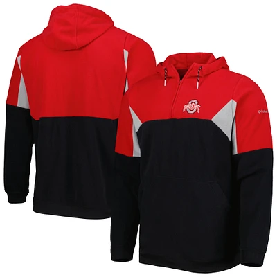 Men's Columbia Black Ohio State Buckeyes Lodge Quarter-Zip Hoodie